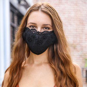 Fashion Mask Black Eyelet Reusable Ladies